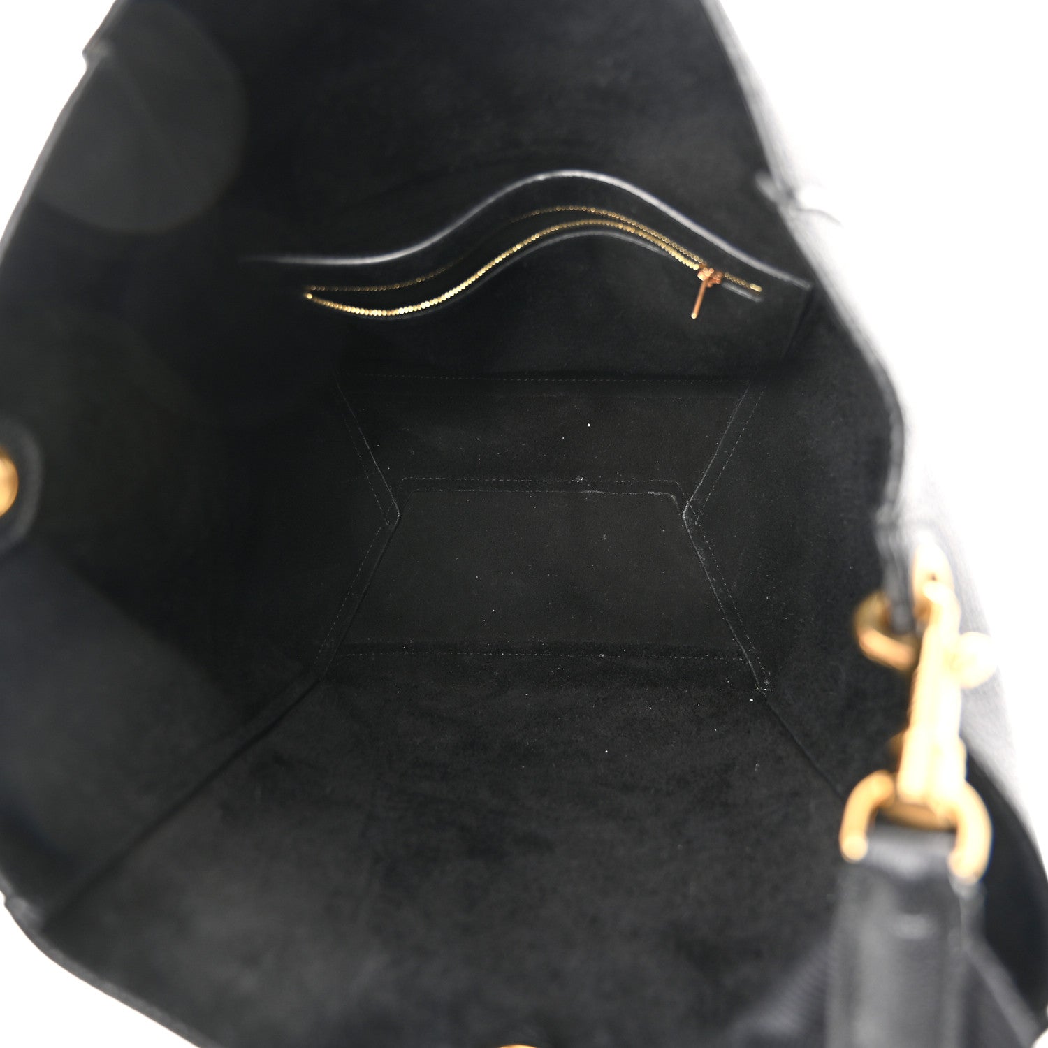 Celine Soft Grained Calfskin Sangle Bucket Bag Black 6 of 10