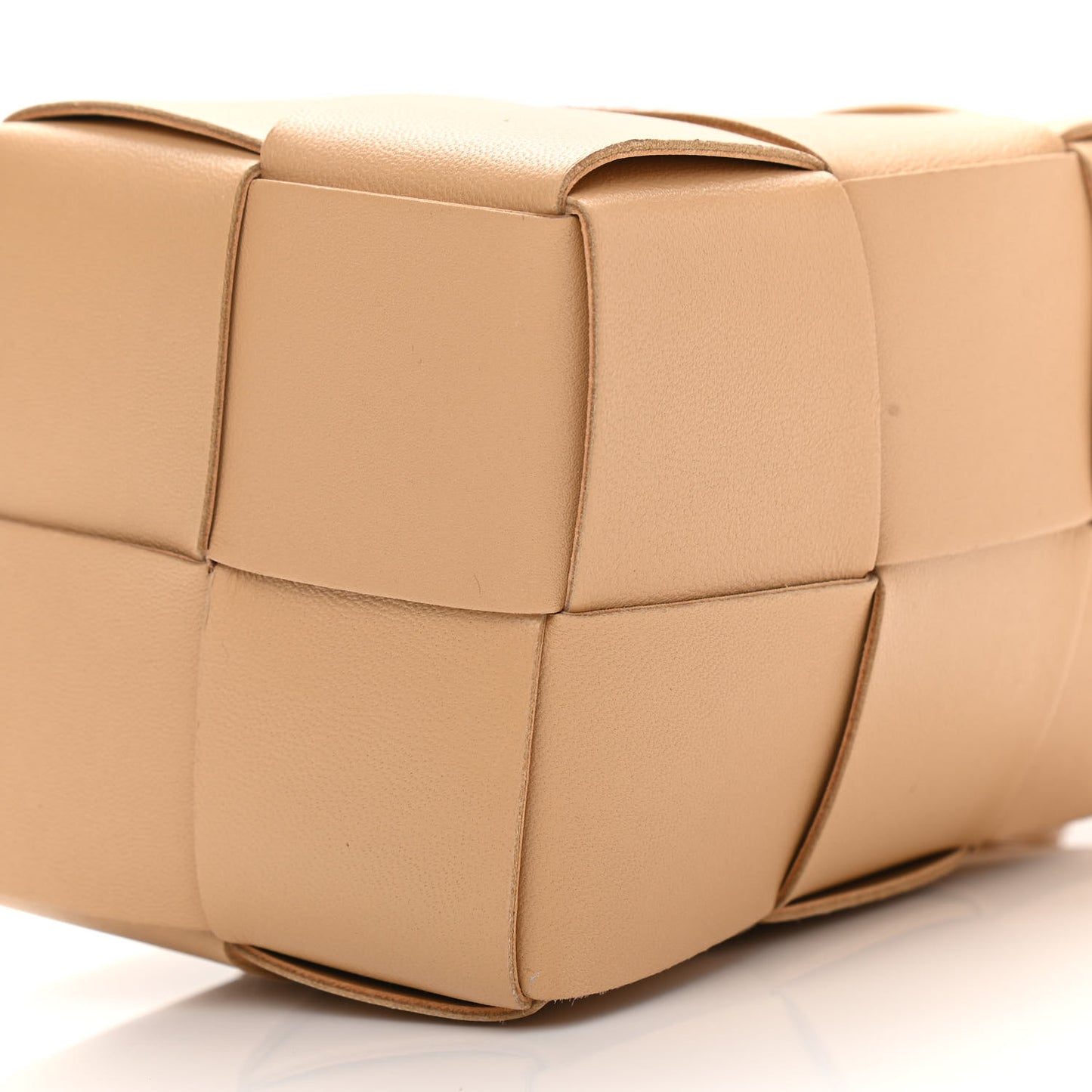 Nappa Maxi Intrecciato Mini Cassette Bucket Bag Almond