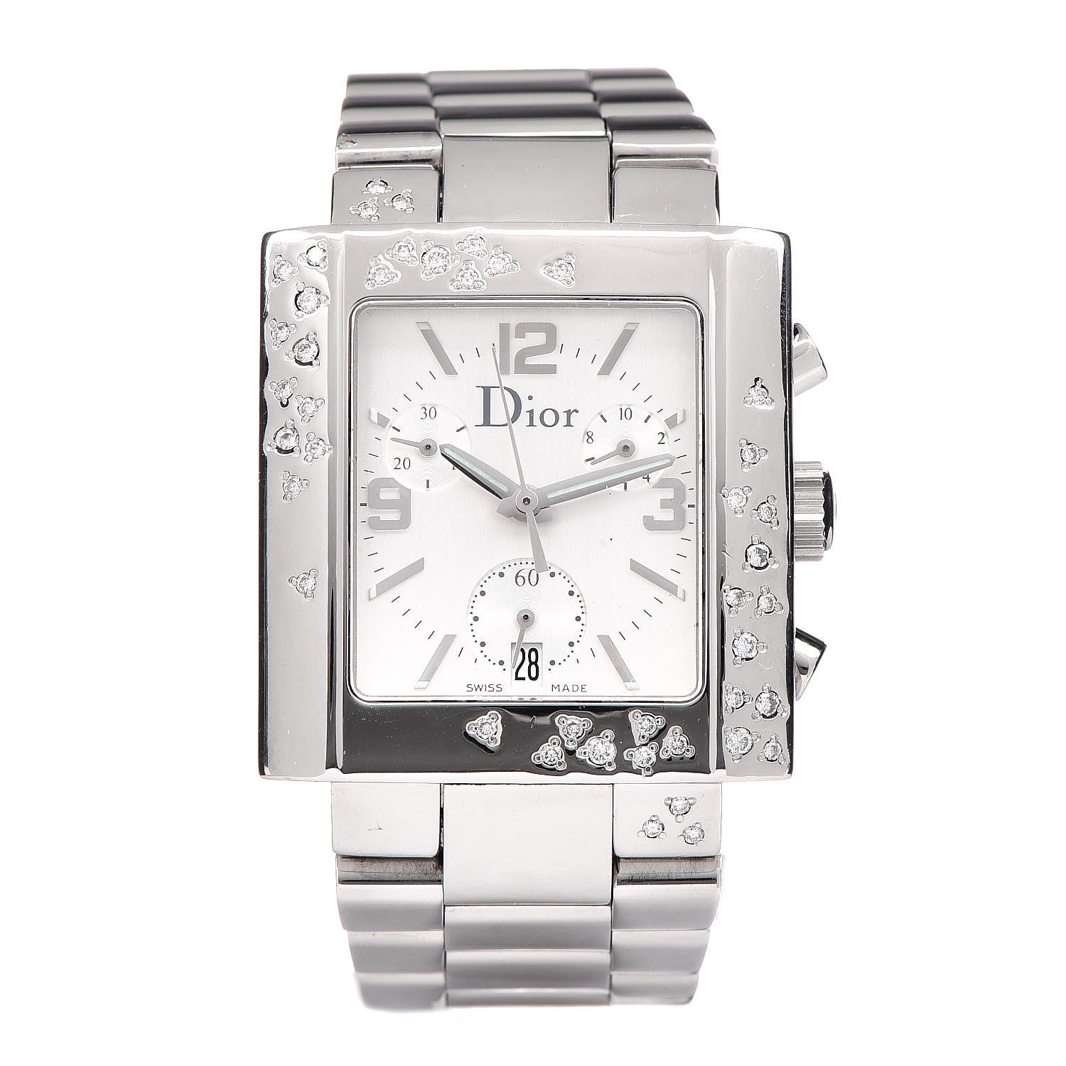 Christian Dior Stainless Steel Diamond 31mm Riva Chronograph Quartz Watch 1 of 6