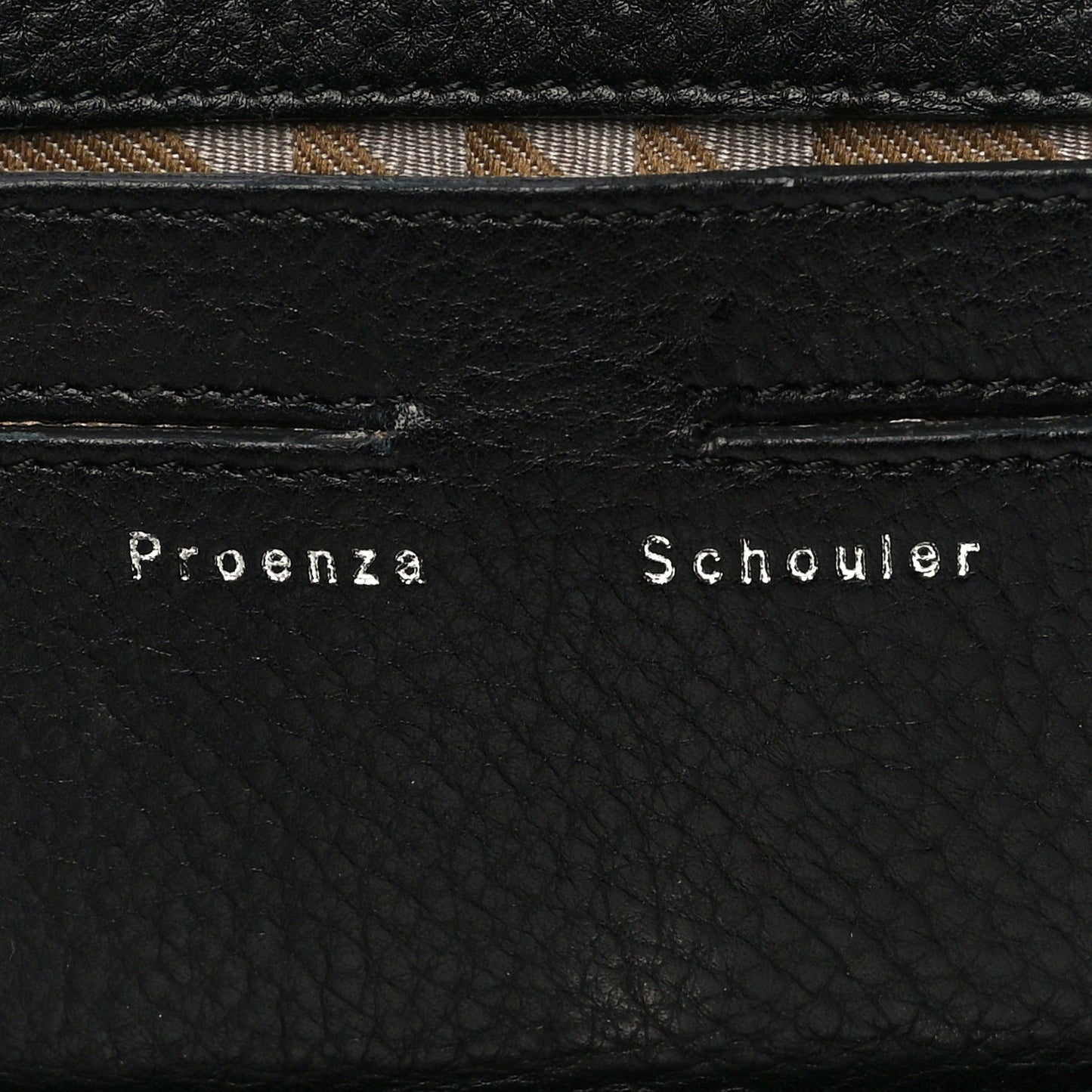 Textured Leather PS11 Wristlet Clutch Black