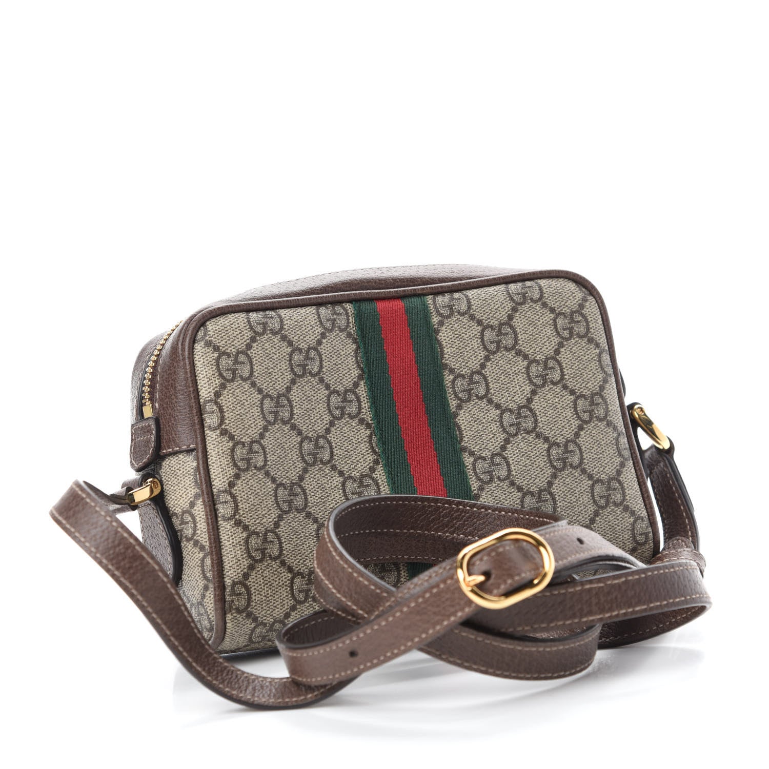 Gucci GG Supreme Monogram Web Mini Ophidia Shoulder Bag Brown 3 of 13