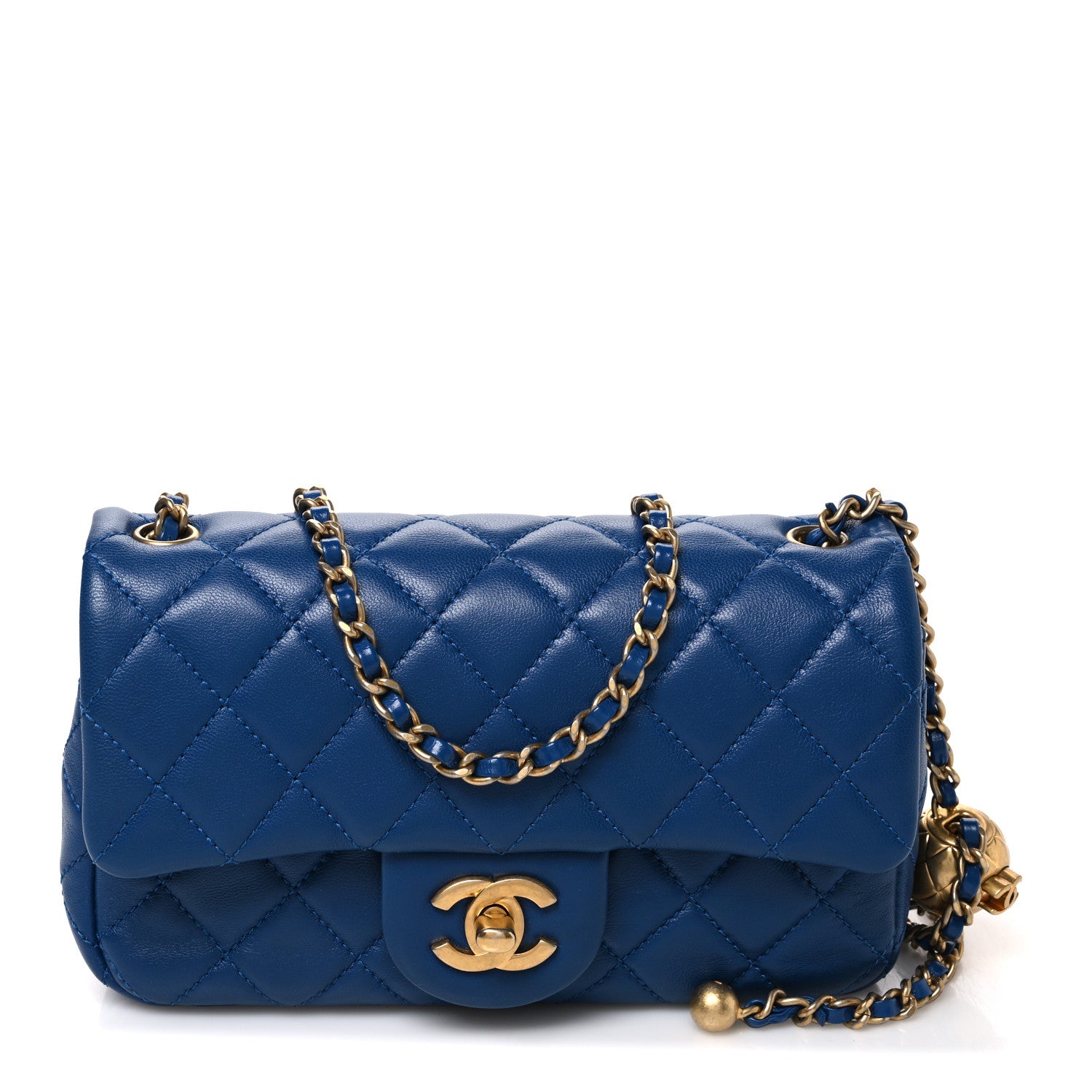 Chanel Lambskin Quilted Pearl Crush Mini Rectangular Flap Blue 1 of 10