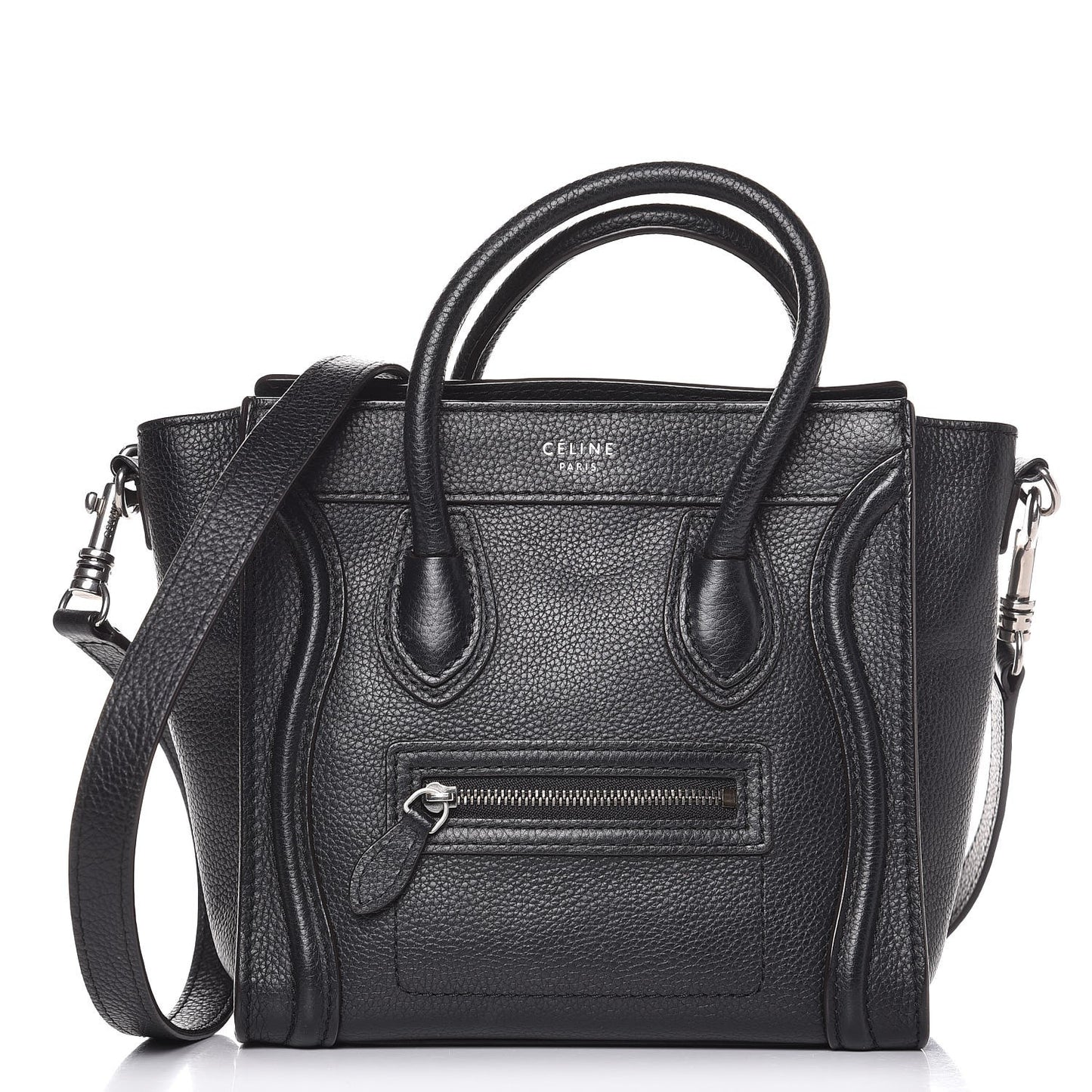 Drummed Calfskin Nano Luggage Black