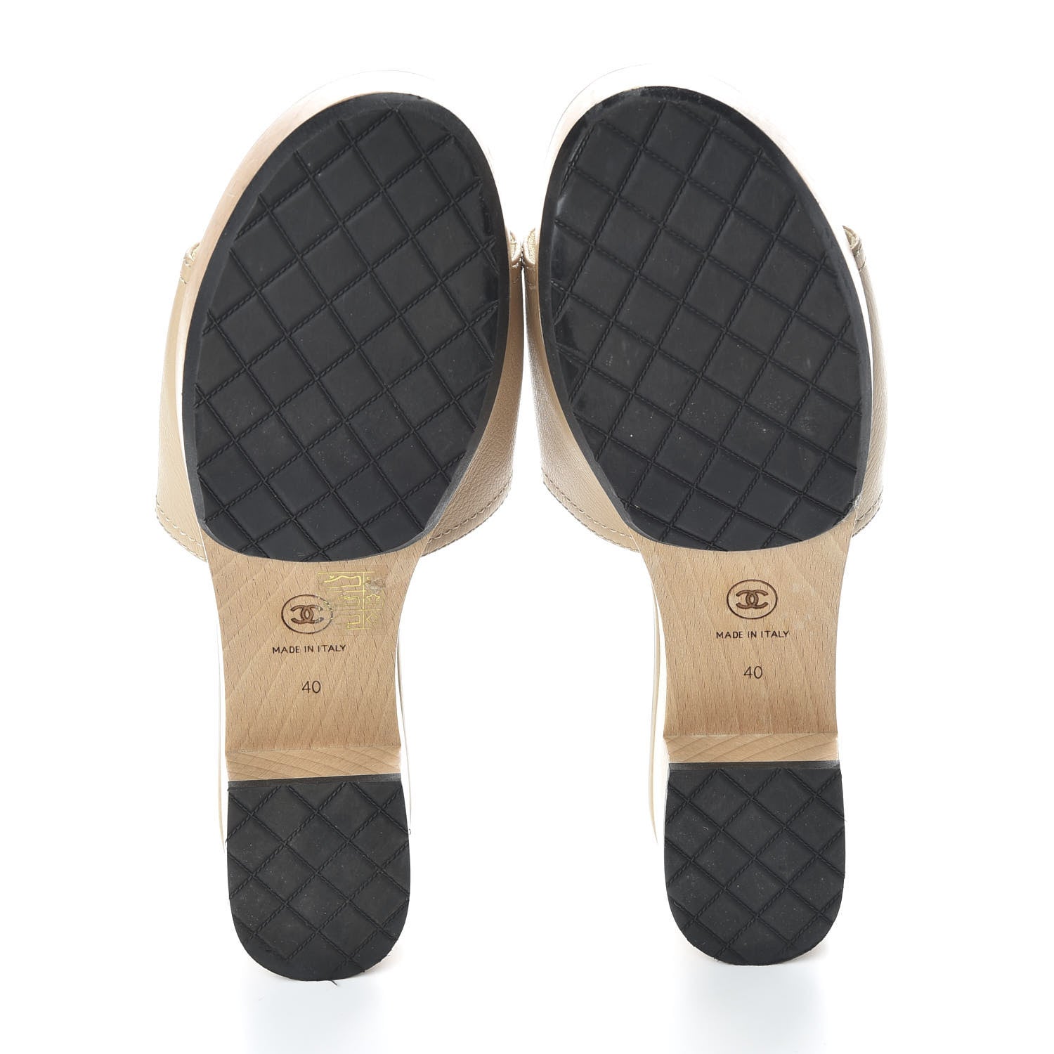 Chanel Calfskin Camellia Clogs 40 Beige 5 of 9