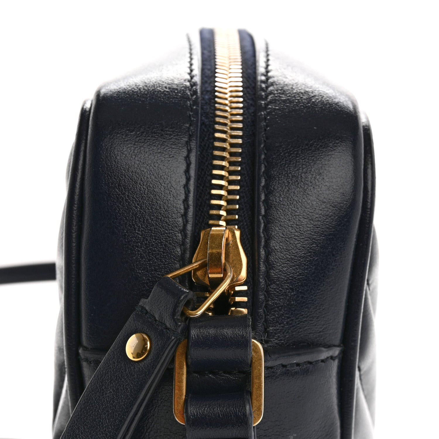 Saint Laurent Calfskin Matelasse Monogram Lou Camera Bag Navy 12 of 15