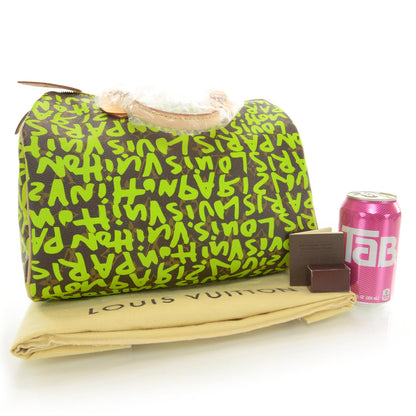 Louis Vuitton Monogram Graffiti Speedy 30 Green 2 of 6