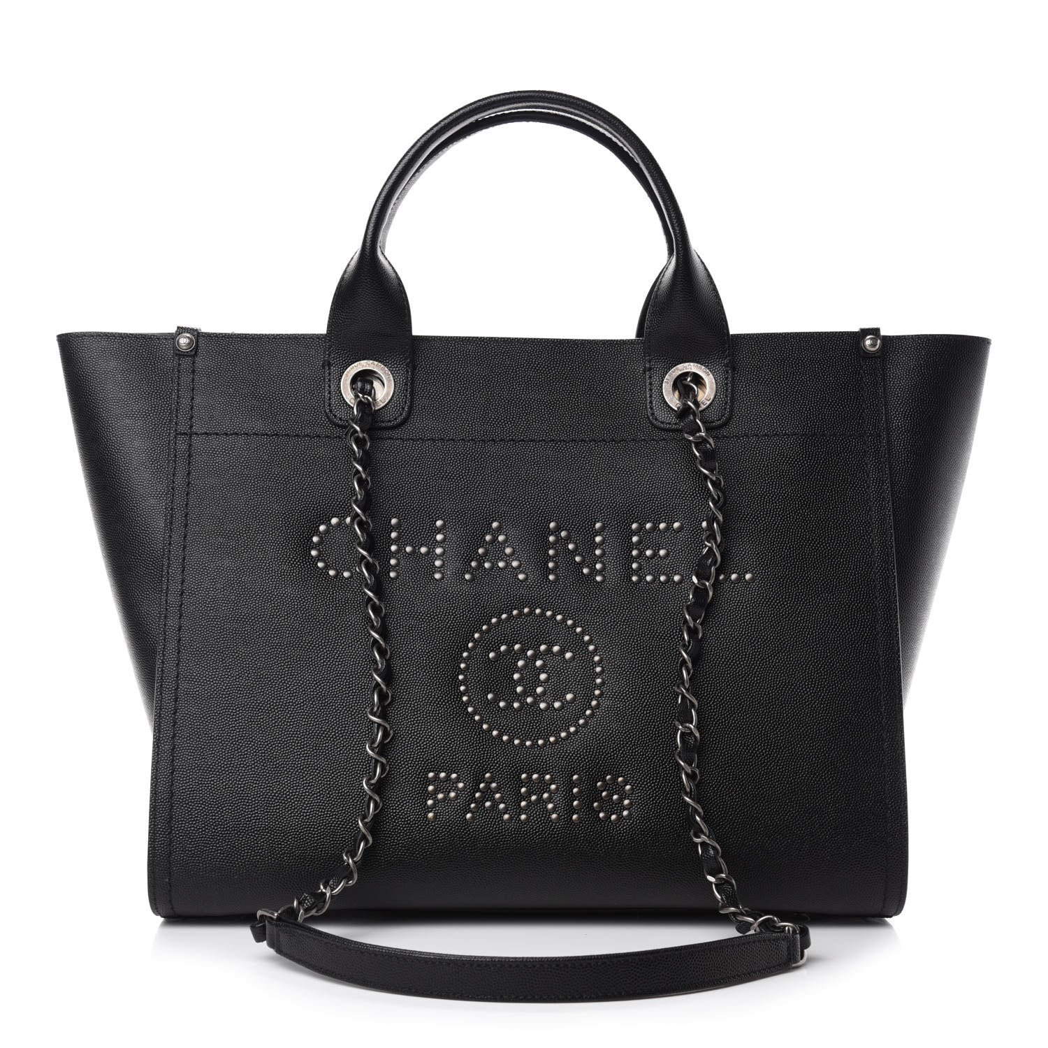Chanel Caviar Small Studded Deauville Tote Black 1 of 10