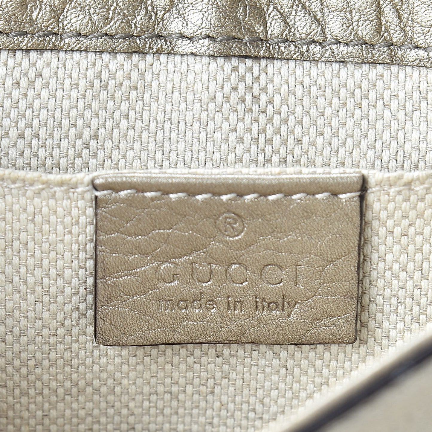 Metallic Pebbled Calfskin Small Soho Flap Crossbody Golden Beige