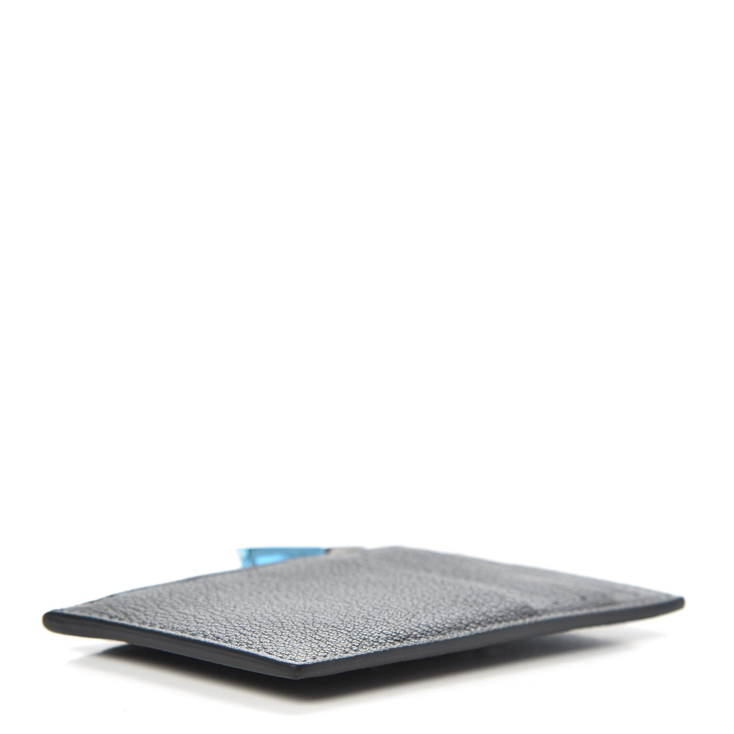Pebbled Calfskin Card Holder Black