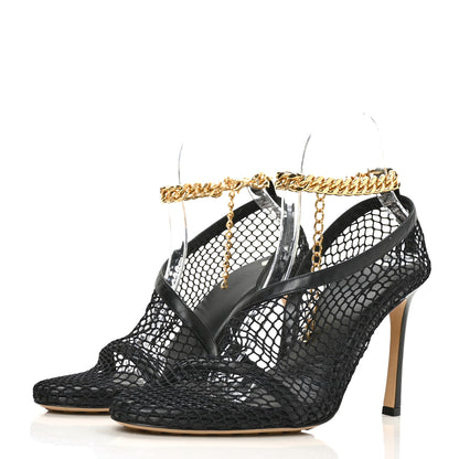 Bottega Veneta Mesh Nappa Chunky Chain Sandals 38 Black 3 of 7
