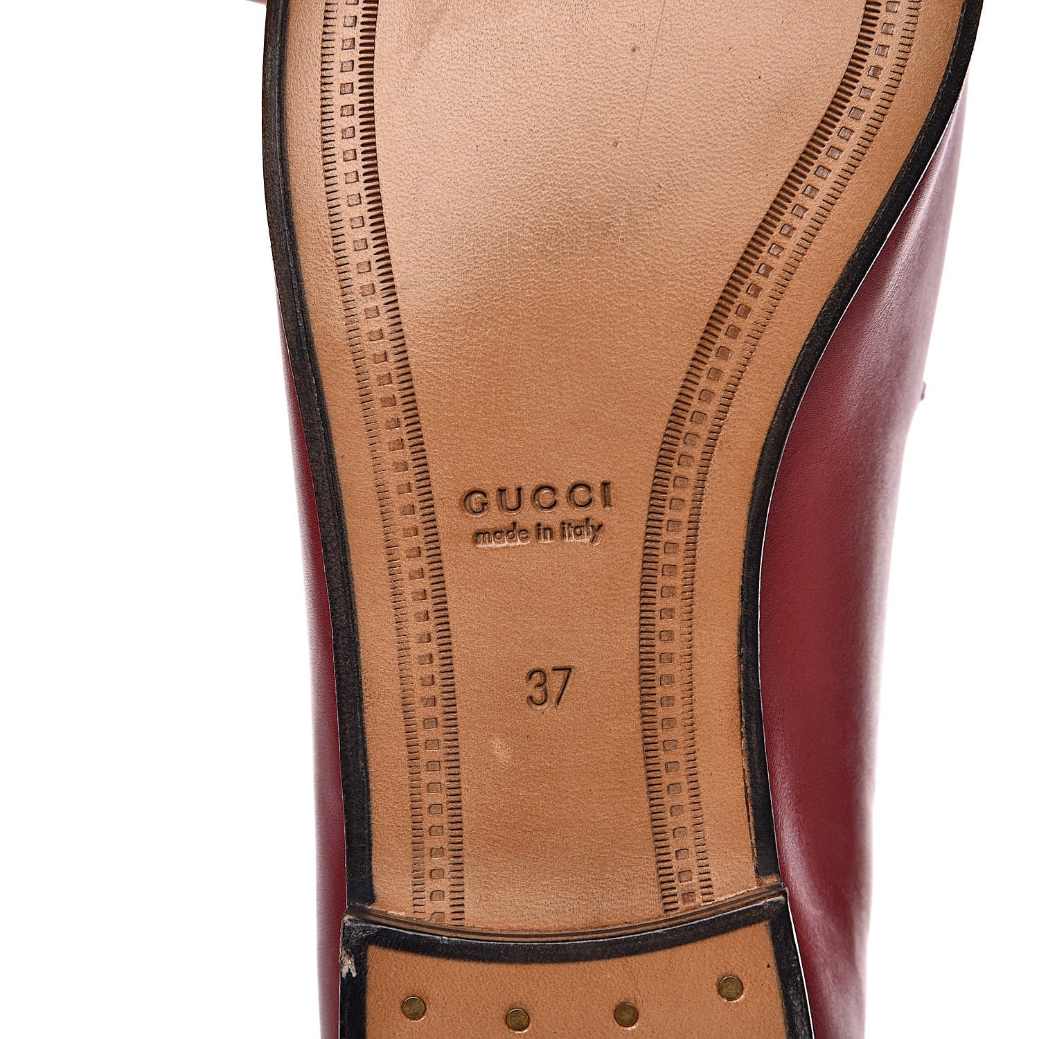 Gucci Calfskin Womens Jordaan Loafers 37 Hibiscus Red 8 of 13