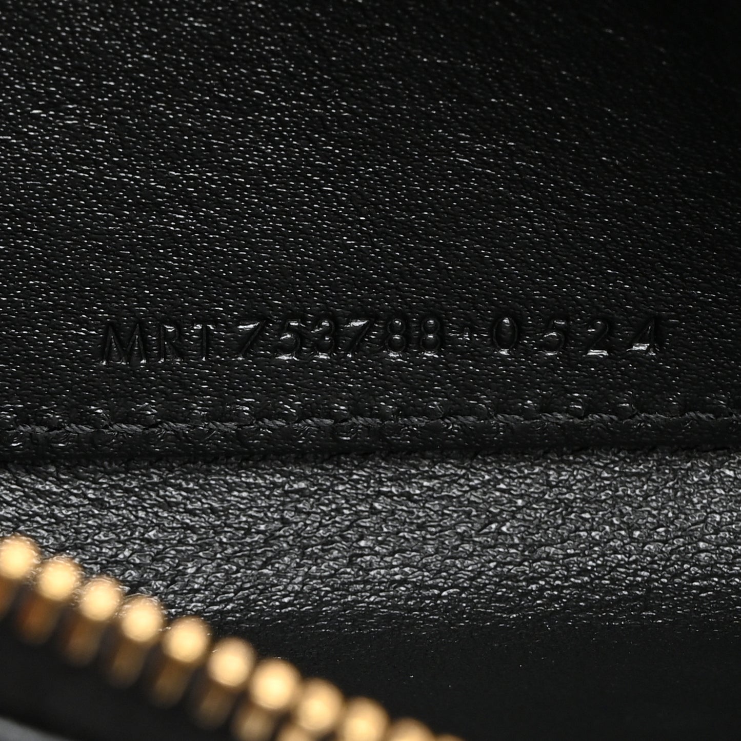 Lambskin Matelasse Chevron Monogram Cassandre Compact Zip Around Card Wallet Black