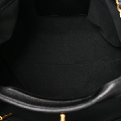 Chanel Suede Calfskin Shiny Lambskin Quilted Small Coco Base Shopping Bag Beige Black 5 of 10