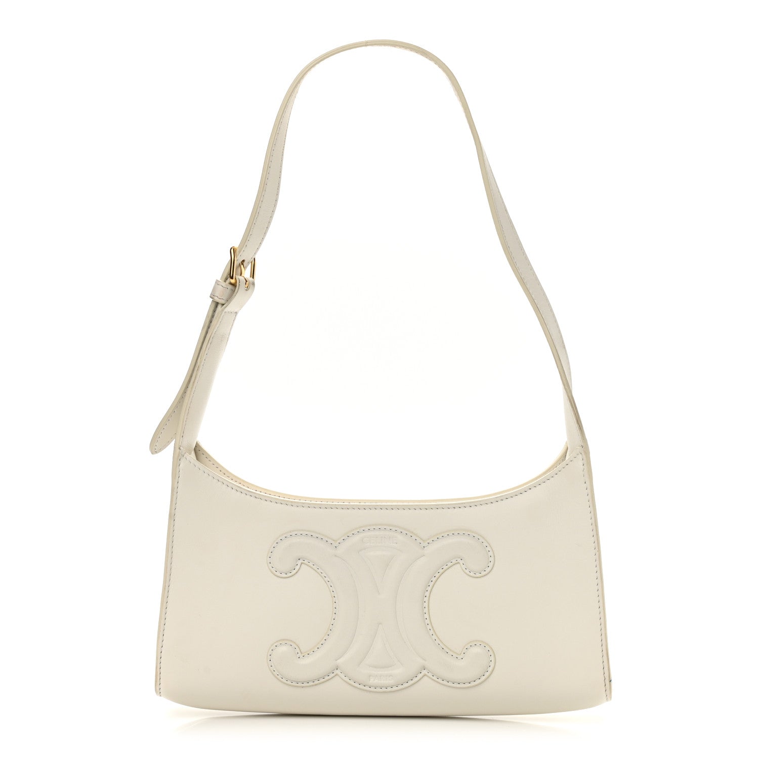 Celine Smooth Calfskin Cuir Triomphe Shoulder Bag White 1 of 15