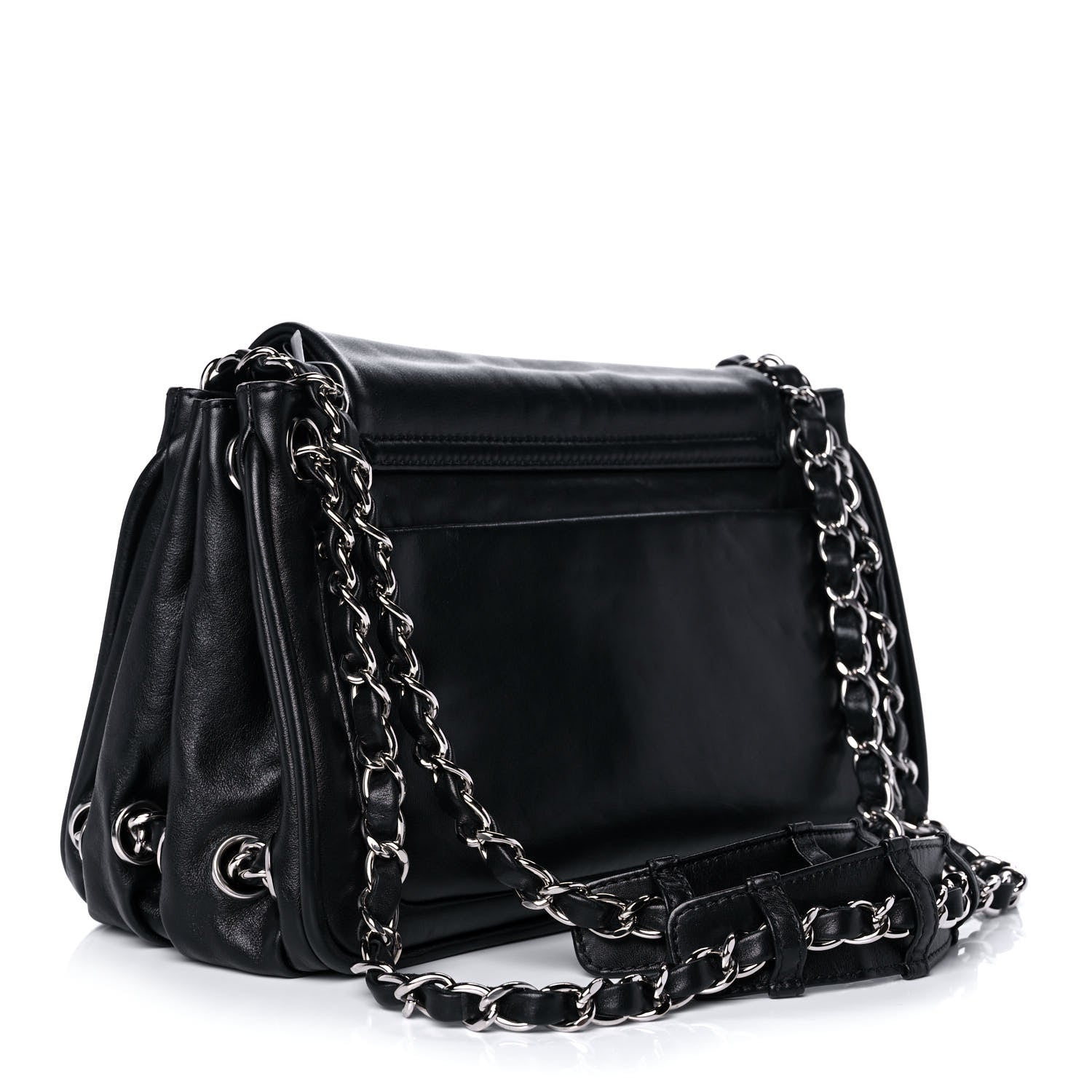Chanel Calfskin CC Accordion Flap Black 3 of 11