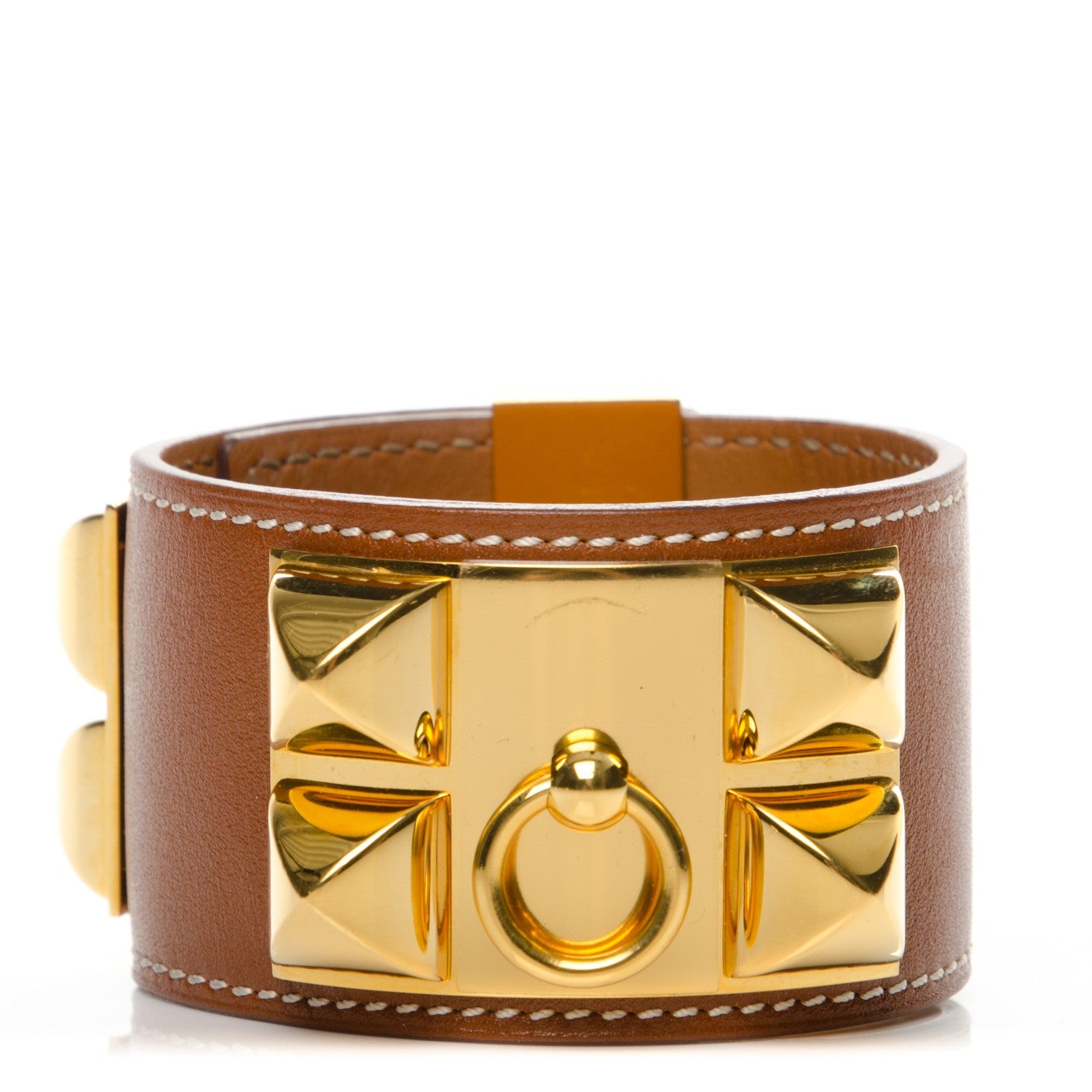 Hermes Barenia Collier De Chien CDC Bracelet S Fauve 1 of 8