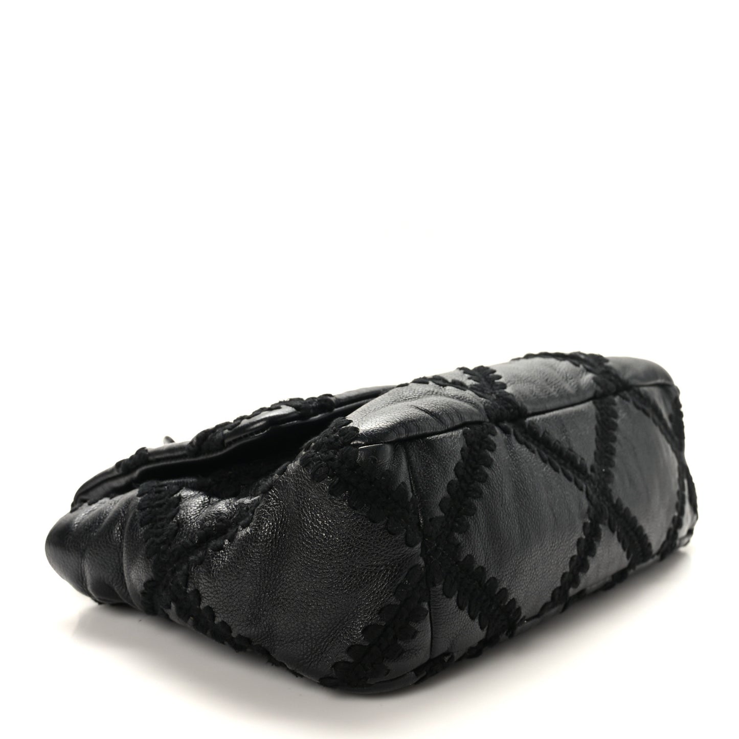 Calfskin Crochet Medium Chanel 19 Flap Black