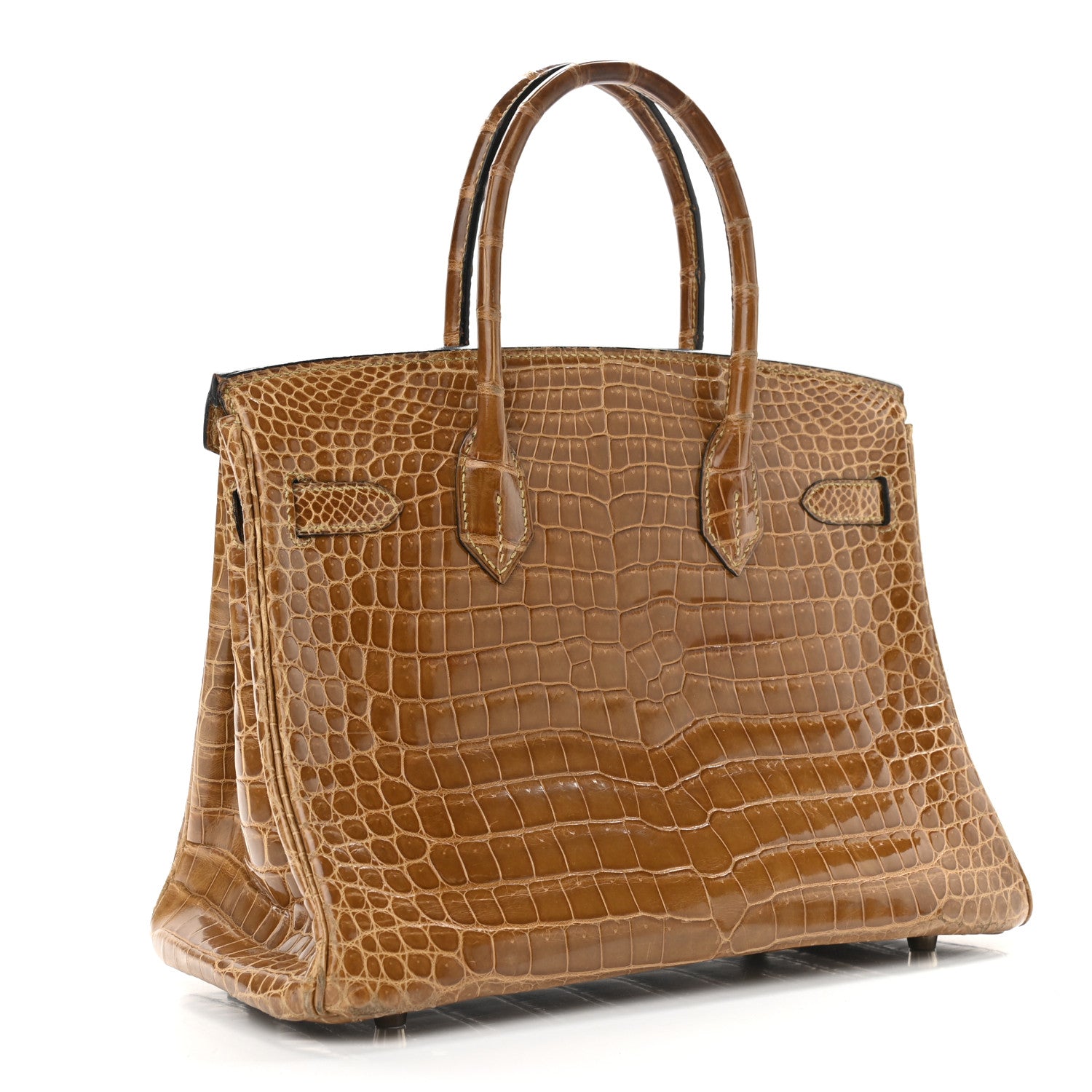 Hermes Shiny Porosus Crocodile Birkin 30 Ficelle Chartreuse 3 of 42