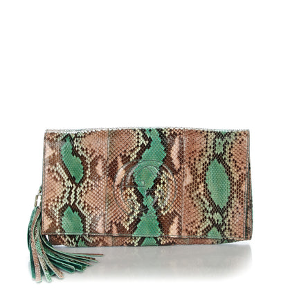 Gucci Python Medium Soho Clutch Green 1 of 7