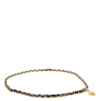 Chanel CHANE Lambskin Chain CC Medallion Belt Black Gold 1 of 7
