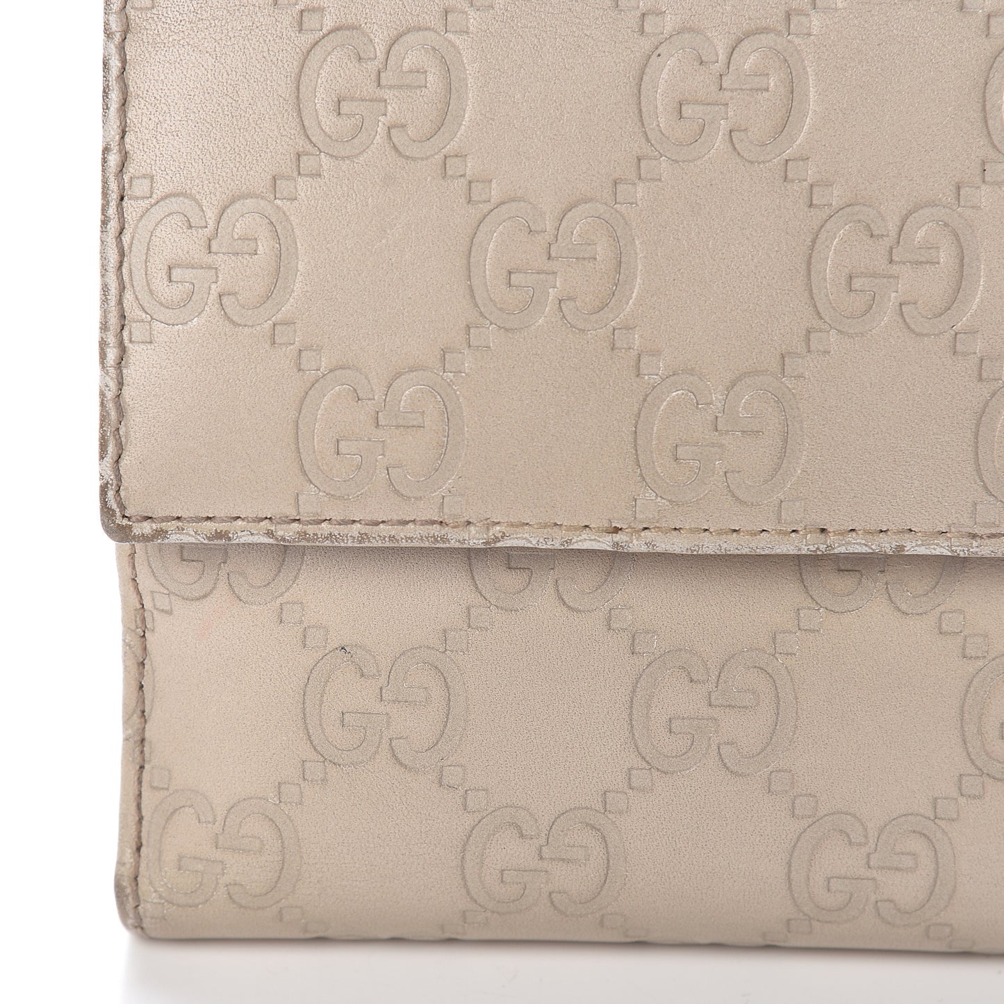 Guccissima Icon Bar French Flap Wallet White