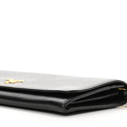 Prada Saffiano Metal Oro Chain Wallet Black 9 of 11