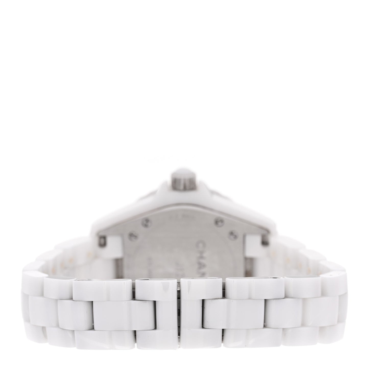 Stainless Steel Ceramic Diamond Mother of Pearl 33mm J12 Quartz Watch White