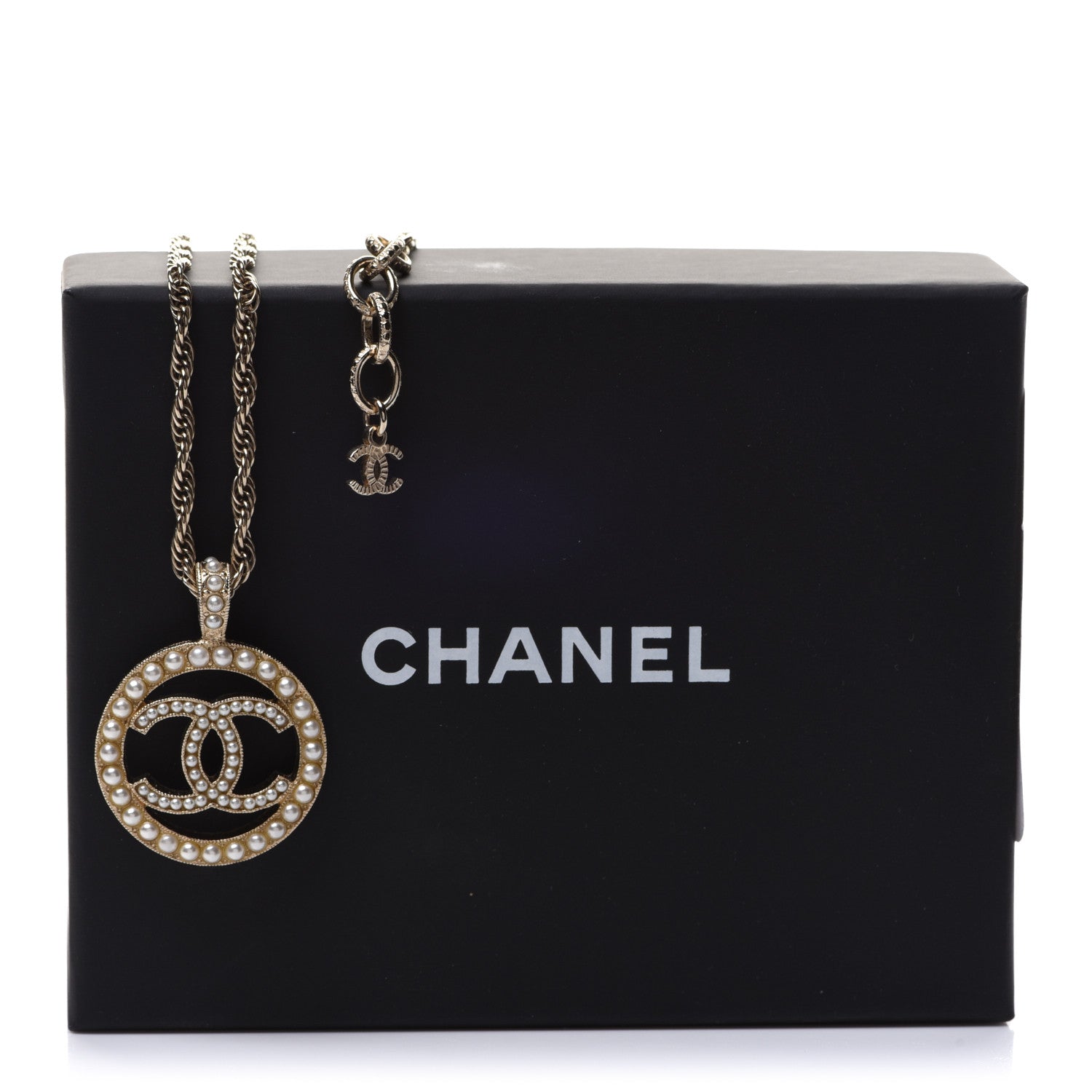 Chanel Pearl CC Round Pendant Necklace Gold 6 of 6