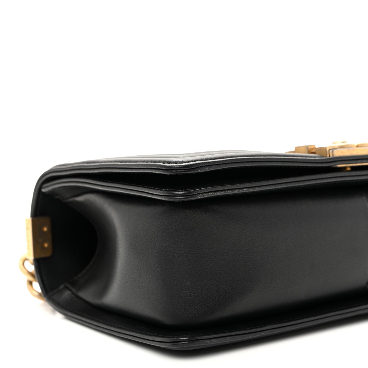 Chanel Calfskin Chevron Quilted Medium Boy Flap Black 9 of 10