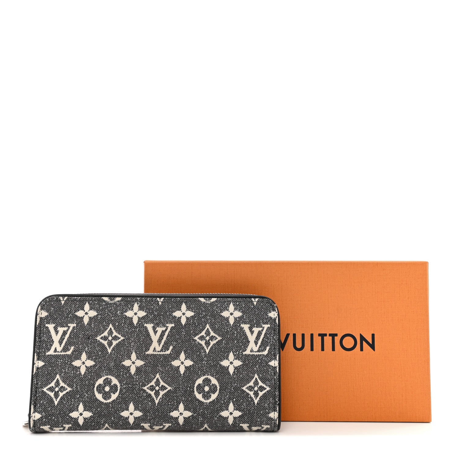 Louis Vuitton LOUIS VUITTON Denim Monogram Jacquard Zippy Wallet Grey 8 of 8