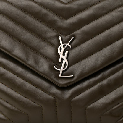 Saint Laurent Calfskin Y Quilted Monogram Large Loulou Chain Satchel Kaki Fonce 16 of 25