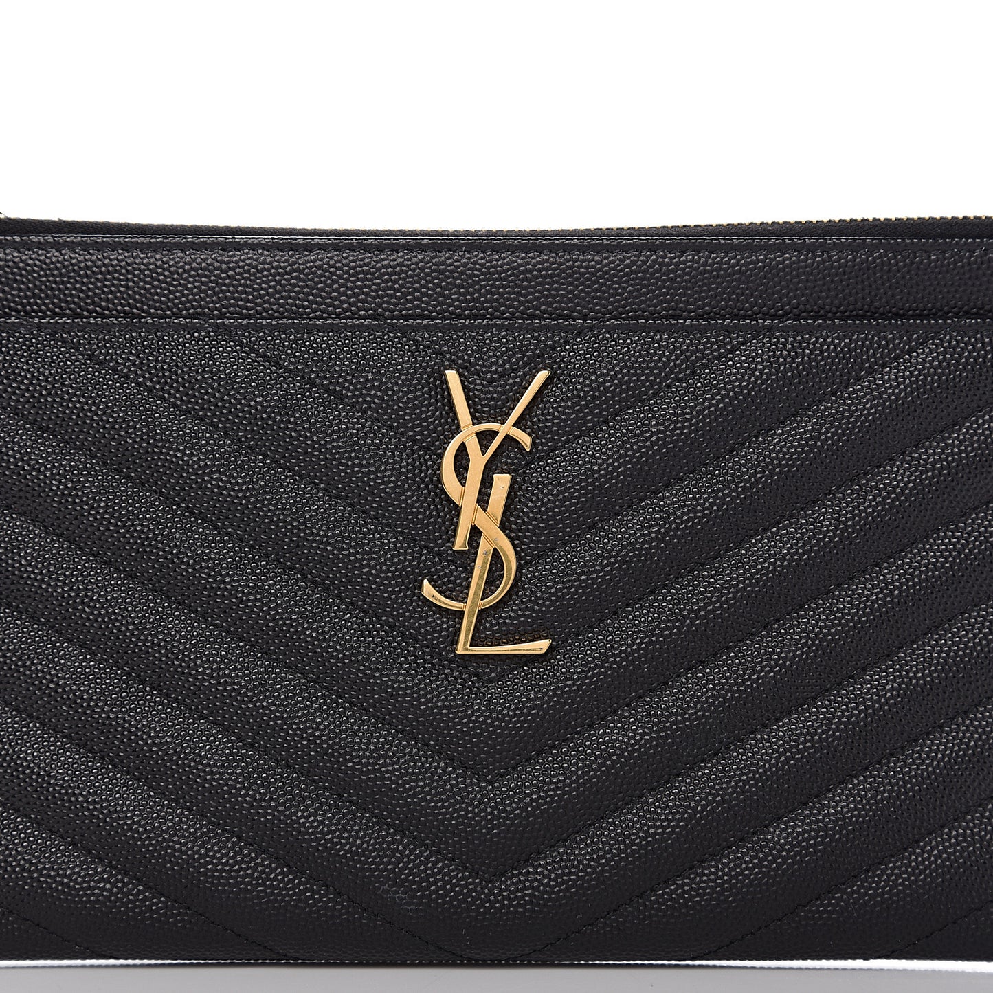 Grain De Poudre Chevron Monogram Bill Pouch Black