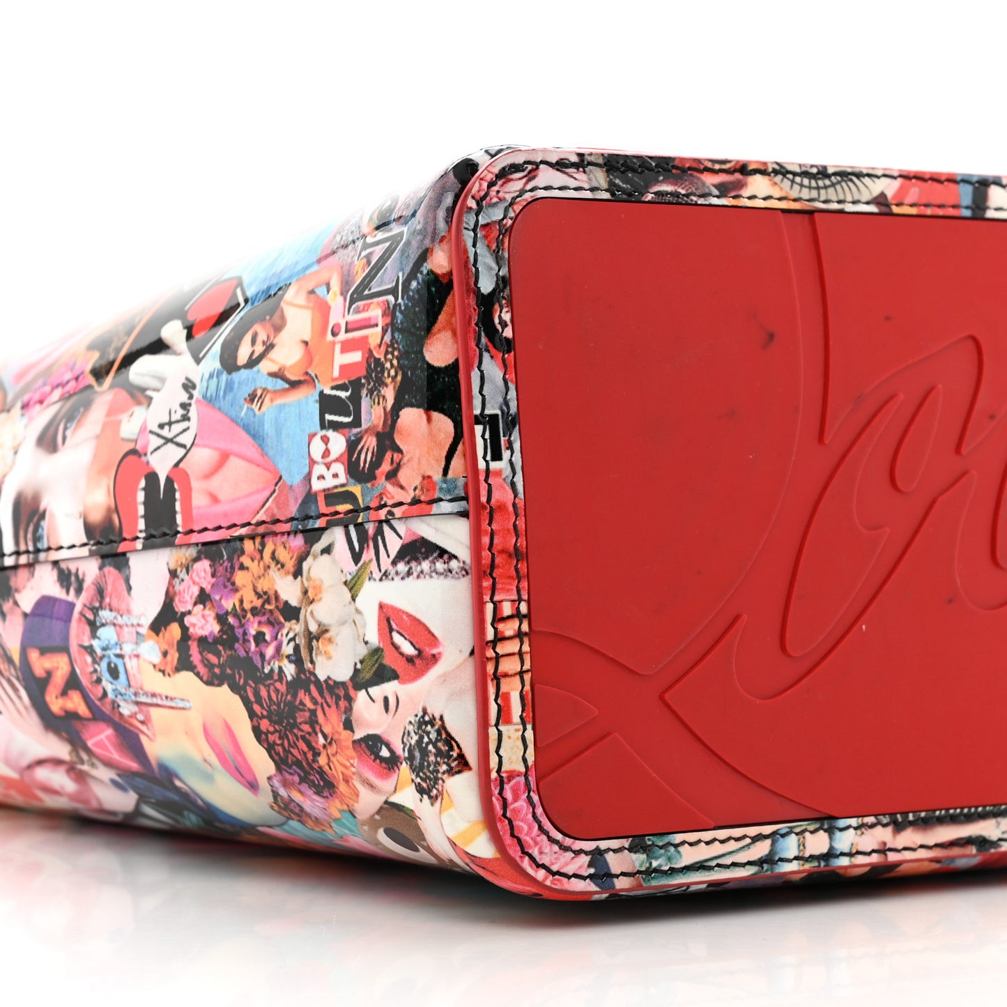 Patent Calfskin Small Oh Xtian Cabata Tote Red