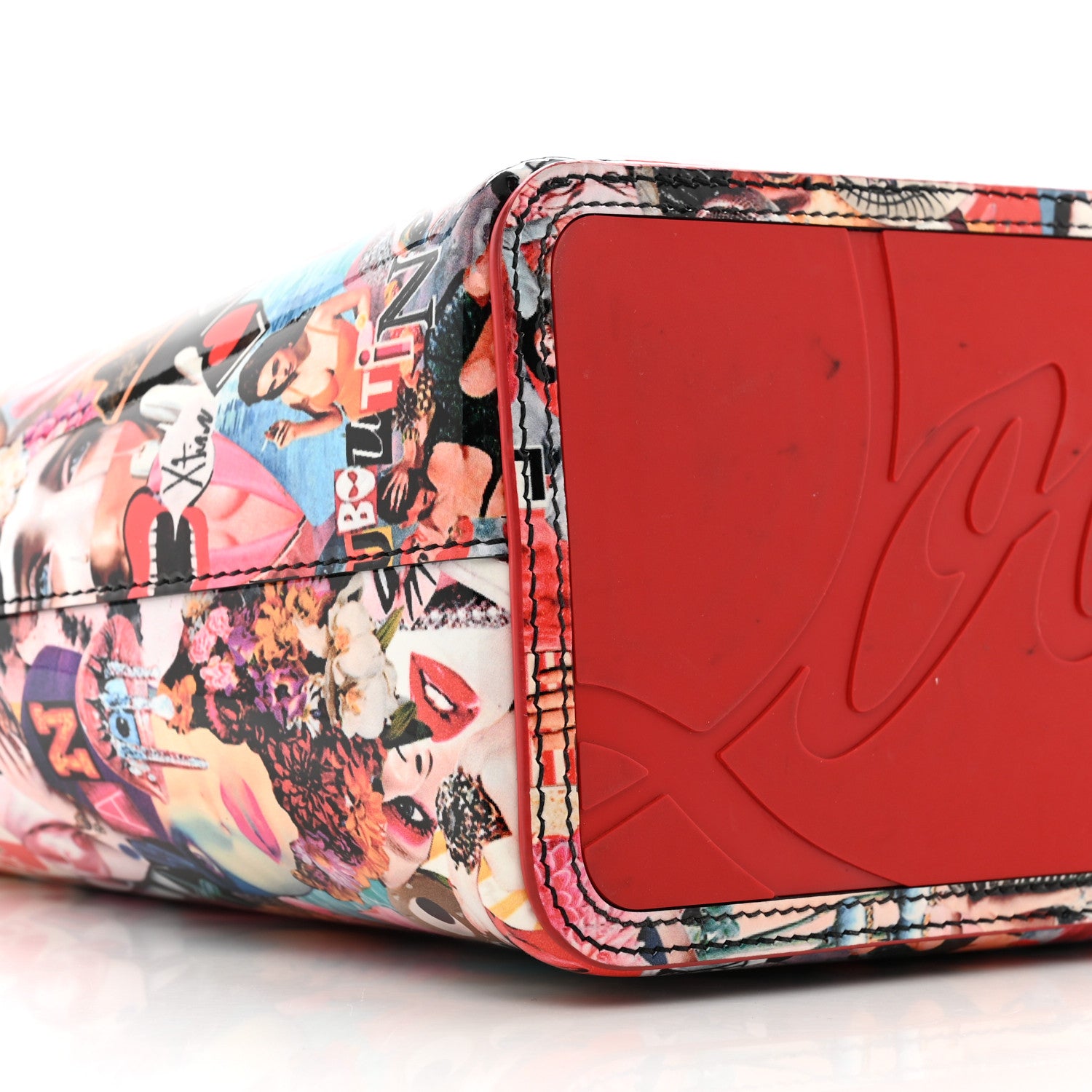 Christian Louboutin Patent Calfskin Small Oh Xtian Cabata Tote Red 10 of 11