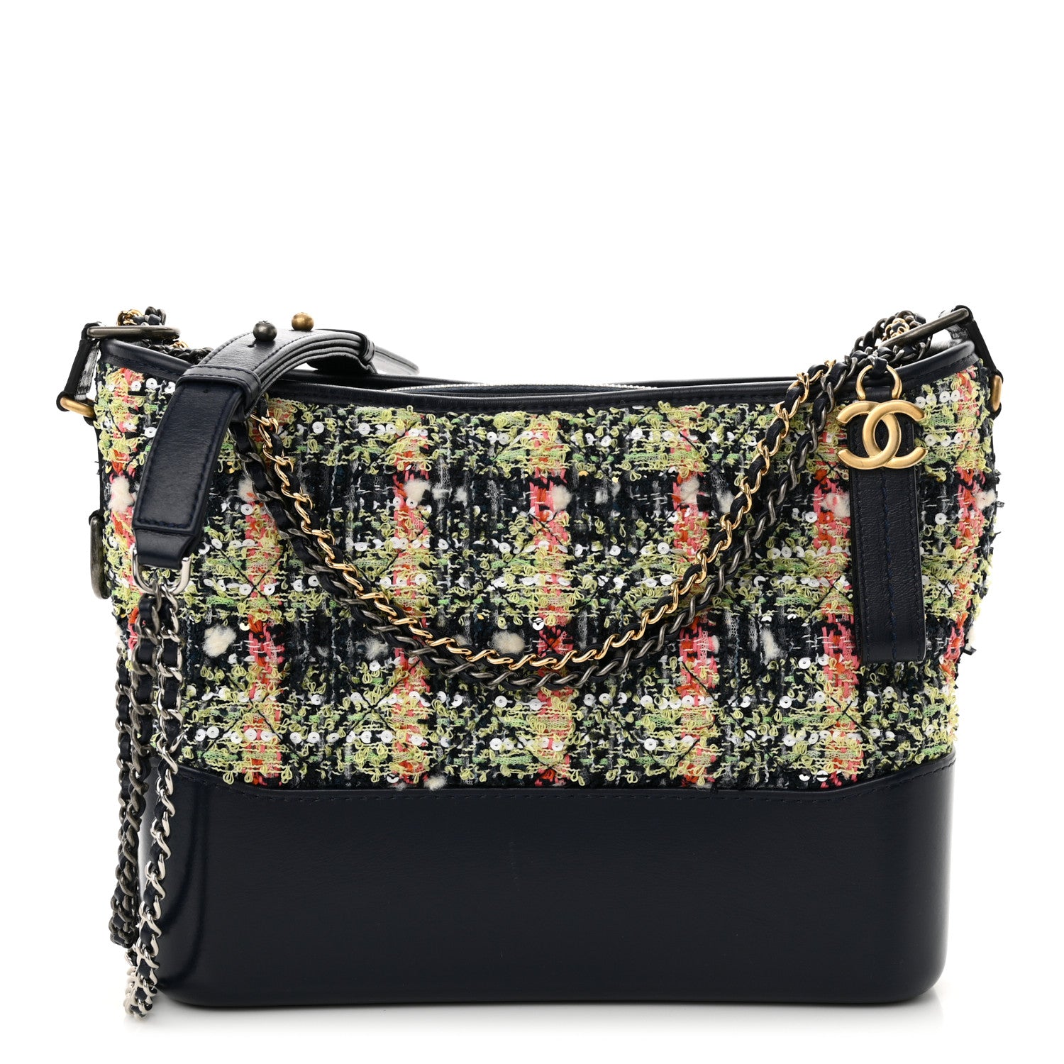 Chanel Tweed Calfskin Medium Gabrielle Hobo Blue 1 of 10