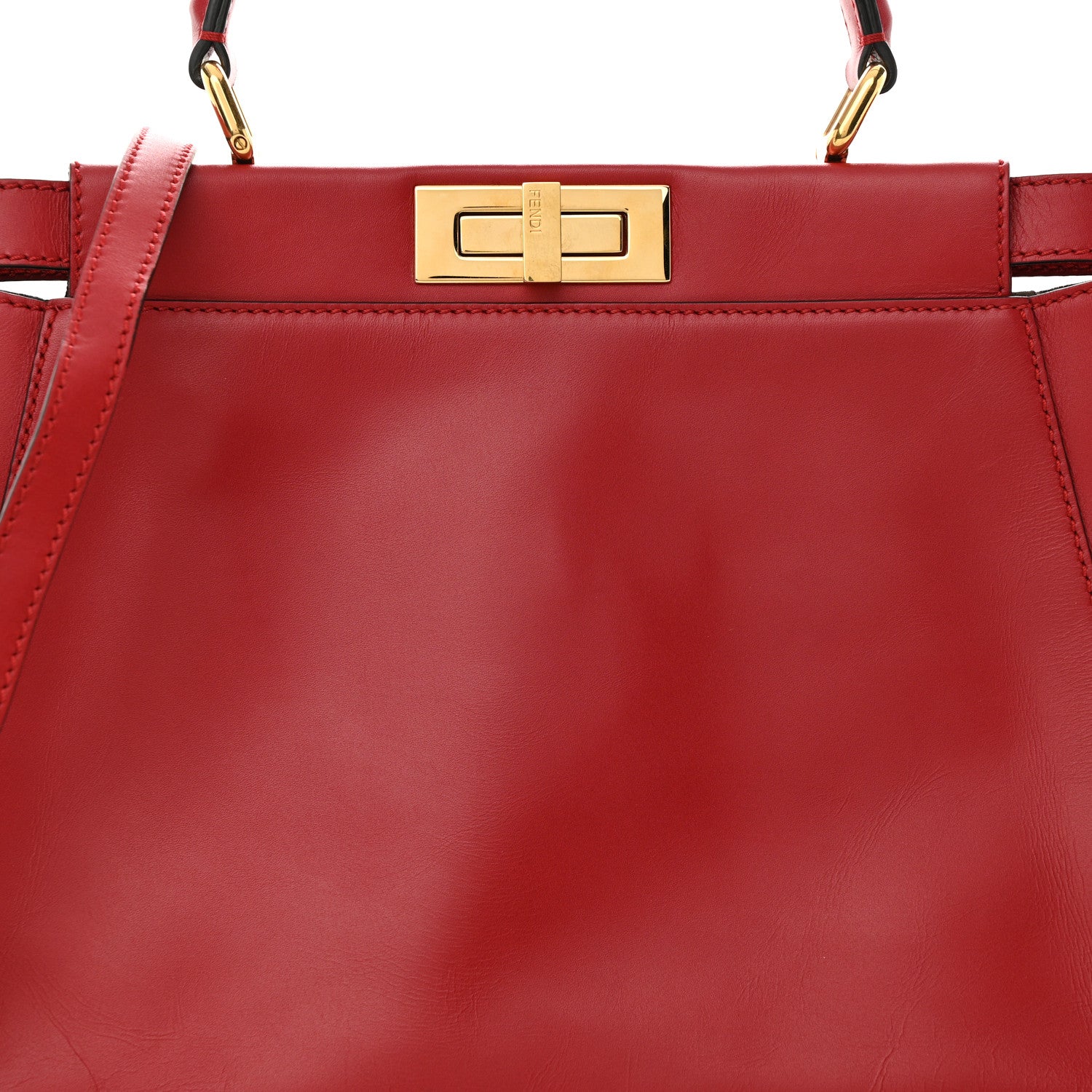 Fendi Vitello Morgan Fabric Jacquard Pequin Medium Peekaboo Iconic Satchel Mattone Tobacco Black 8 of 10