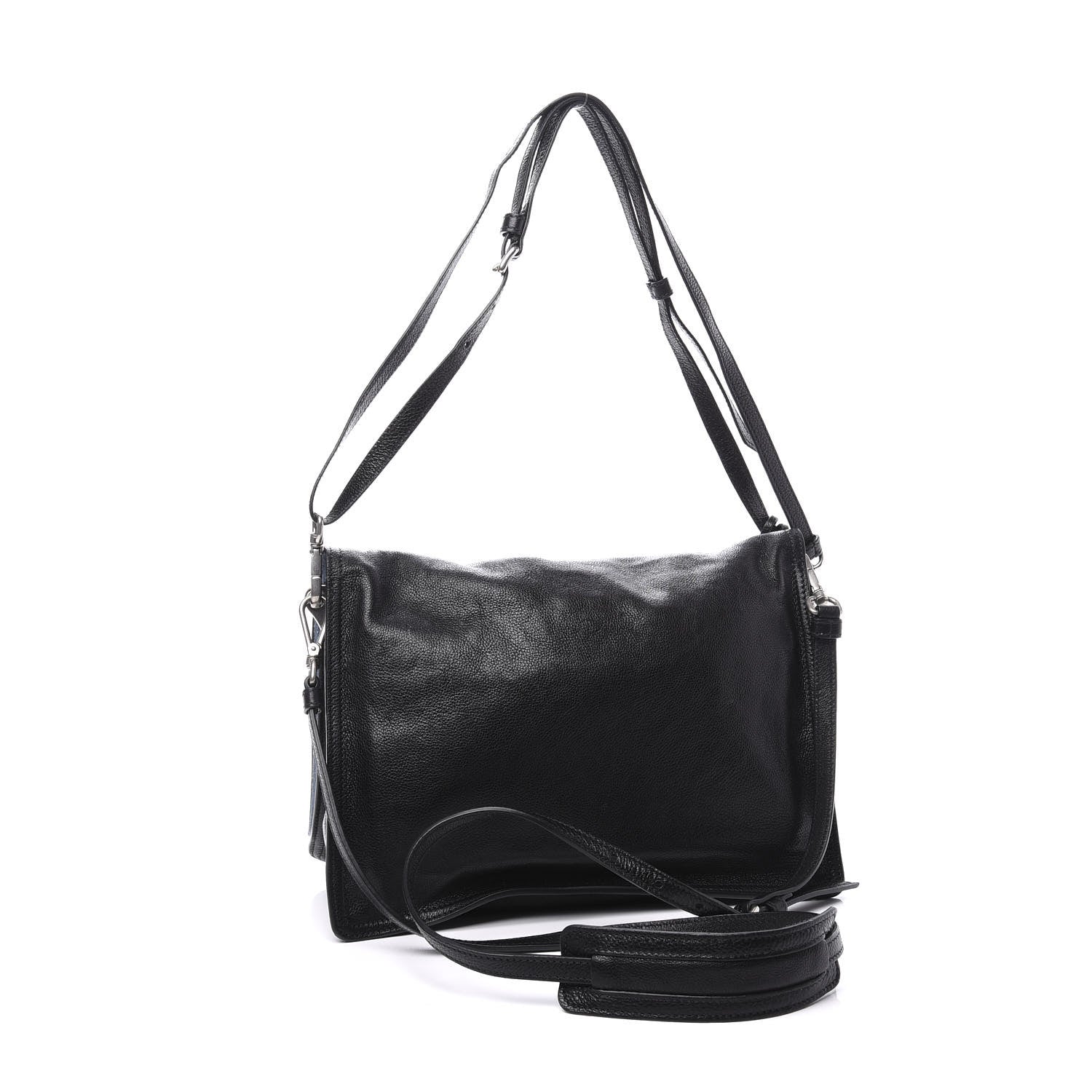 Prada Glace Calf Etiquette Flap Black Astrale 2 of 9