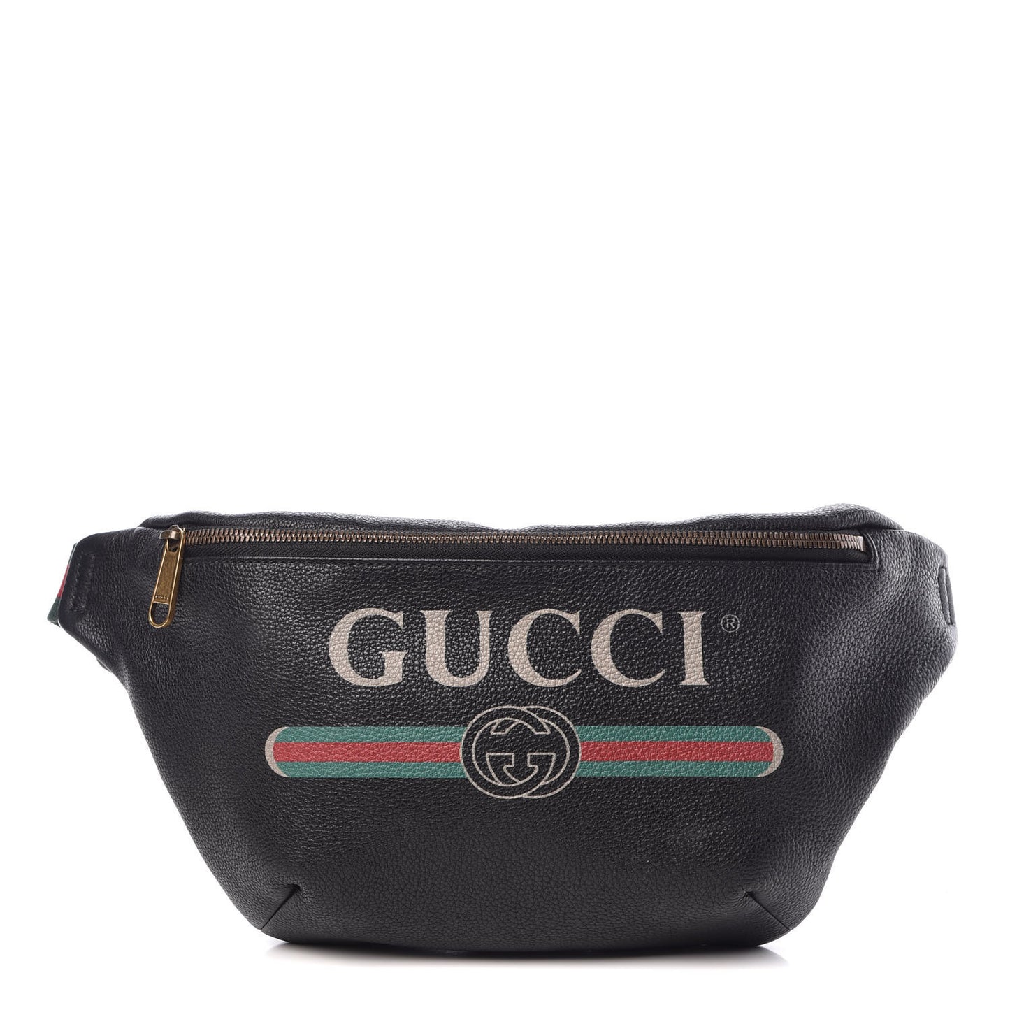 Grained Calfskin Logo Belt Bag Black