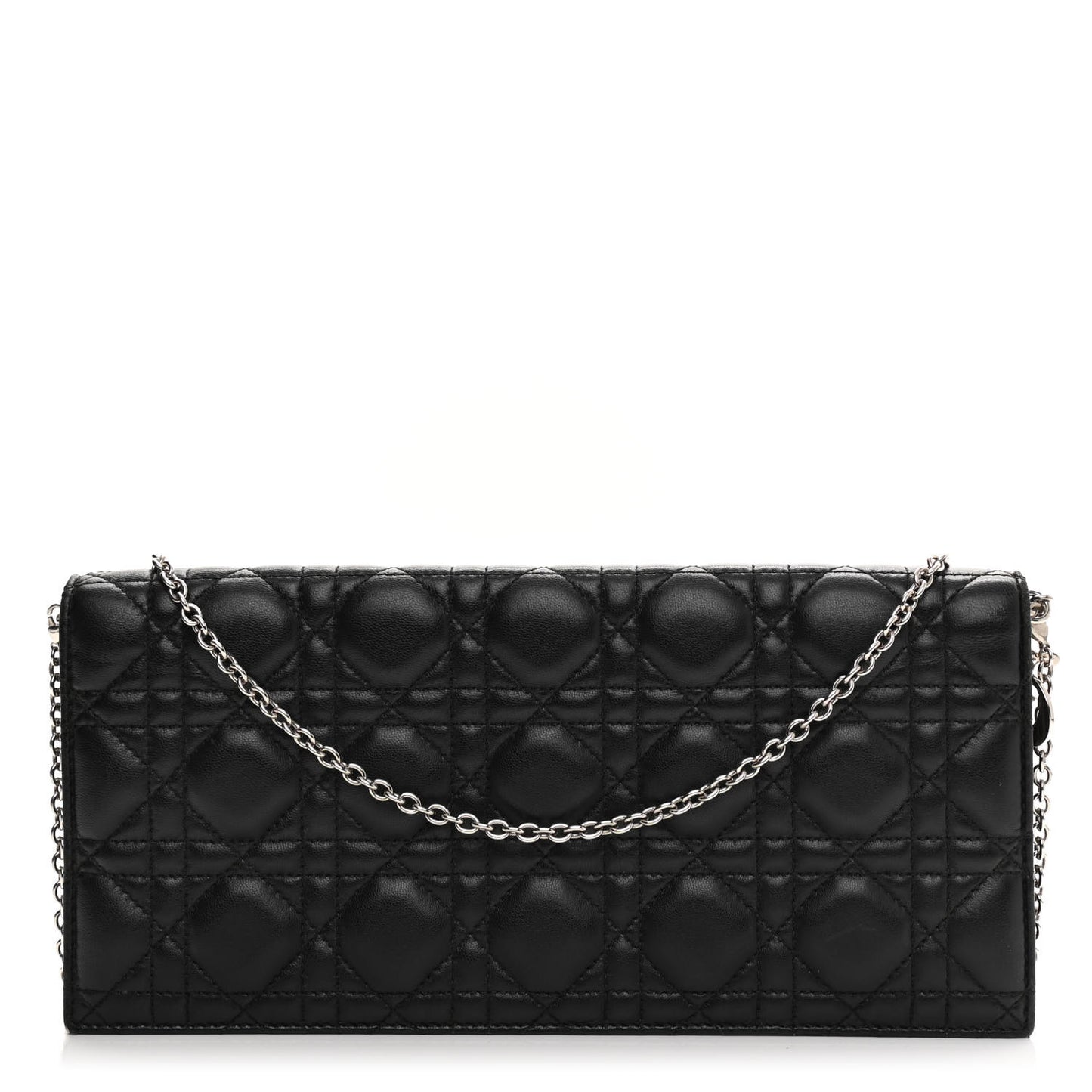 Lambskin Cannage Lady Dior Convertible Clutch Black