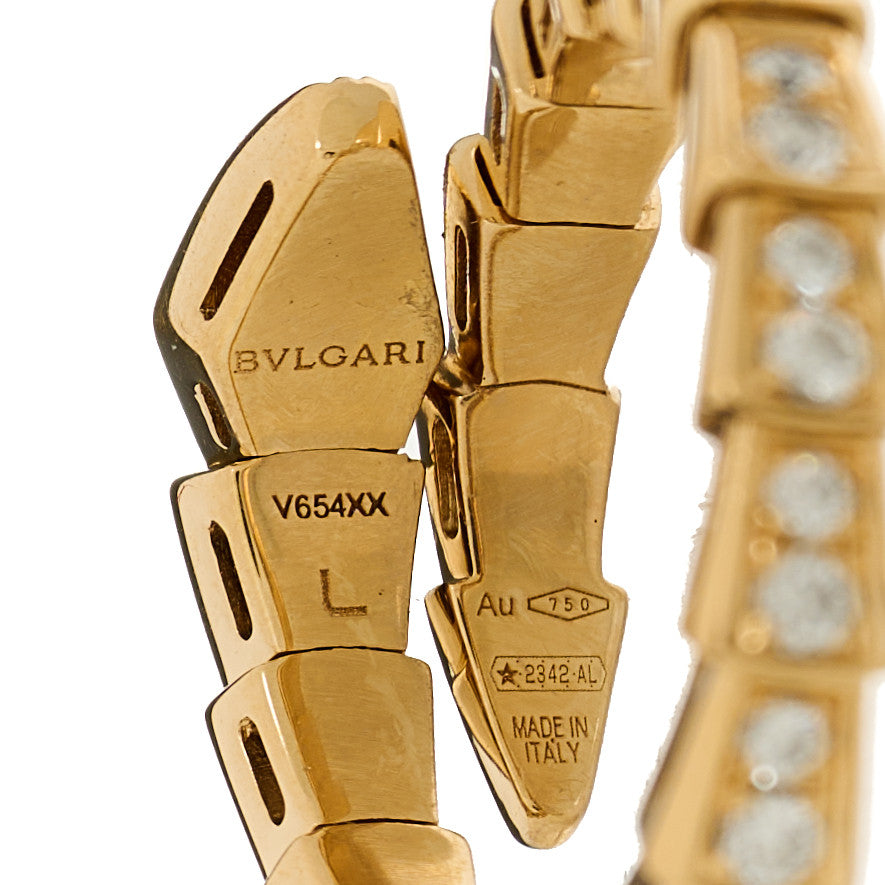 Bulgari 18K Yellow Gold Diamond Serpenti Viper Pave Ring L 4 of 4