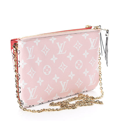 Louis Vuitton Monogram Giant Double Zip Pochette Rouge 2 of 6