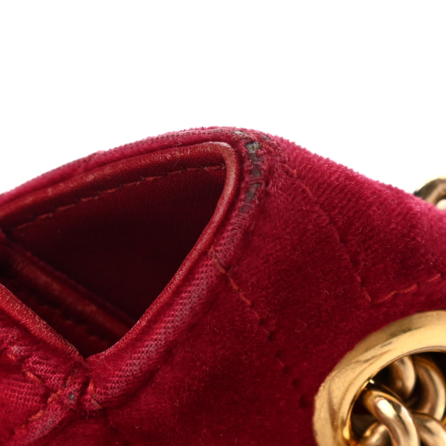 Gucci Velvet Matelasse Medium GG Marmont Shoulder Bag Hibiscus Red 15 of 15