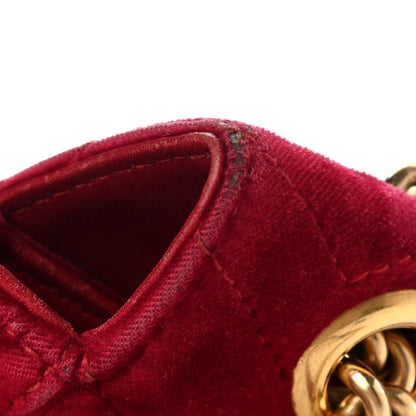 Gucci Velvet Matelasse Medium GG Marmont Shoulder Bag Hibiscus Red 15 of 15