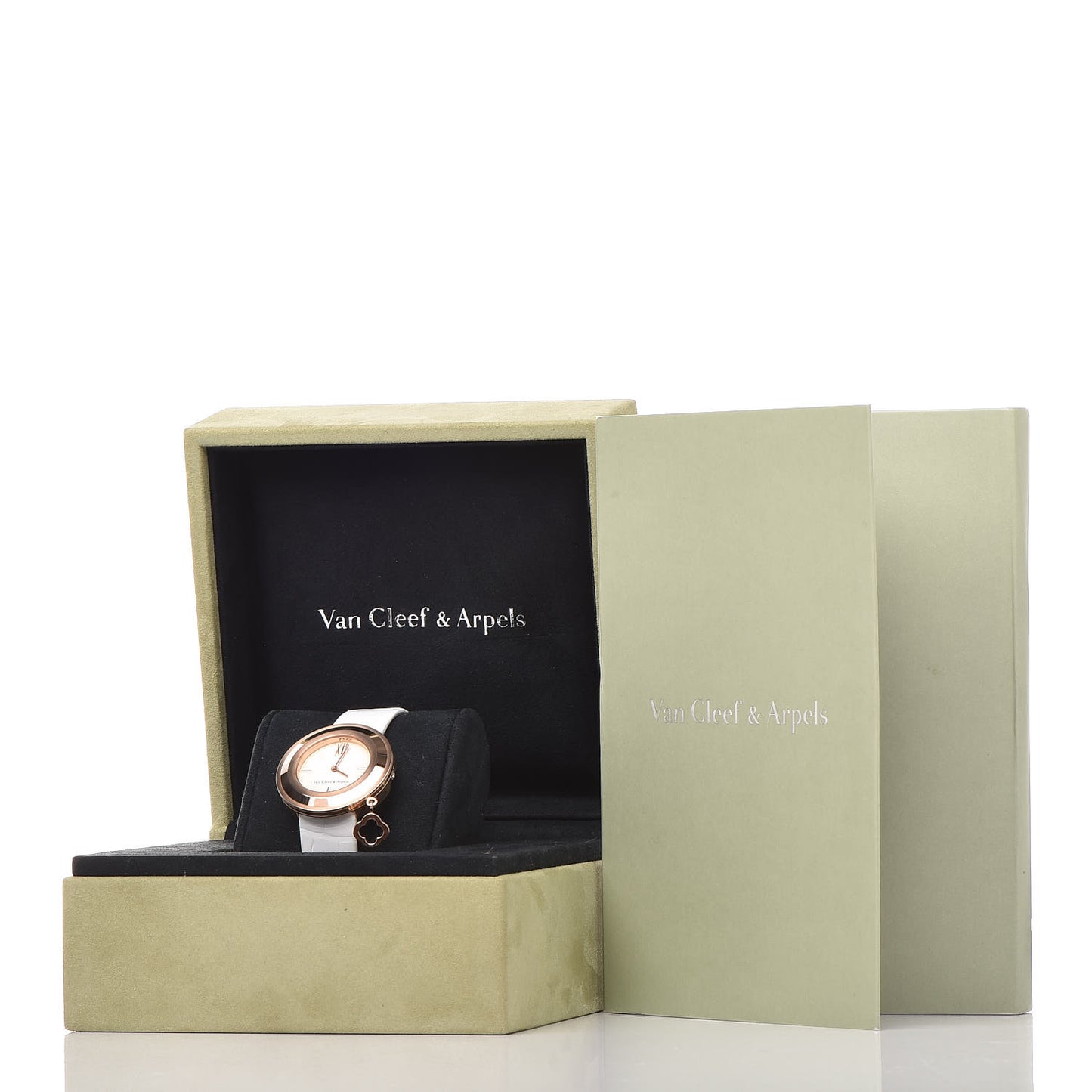 18K Rose Gold Alligator Diamond 32mm Charms Quartz Watch