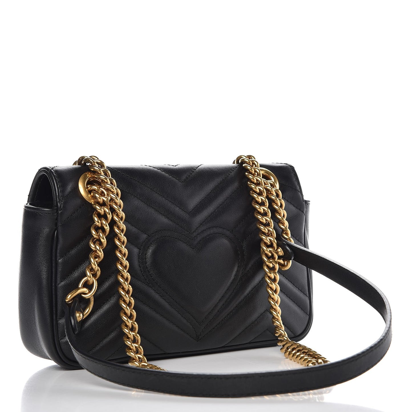 Calfskin Matelasse Mini GG Marmont Shoulder Bag Black