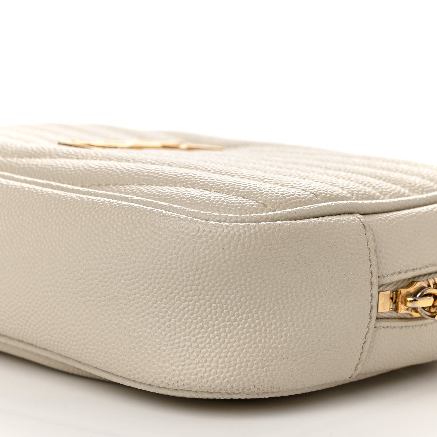 Saint Laurent Grain De Poudre Matelasse Monogram Mini Lou Camera Bag Crema Soft 10 of 12
