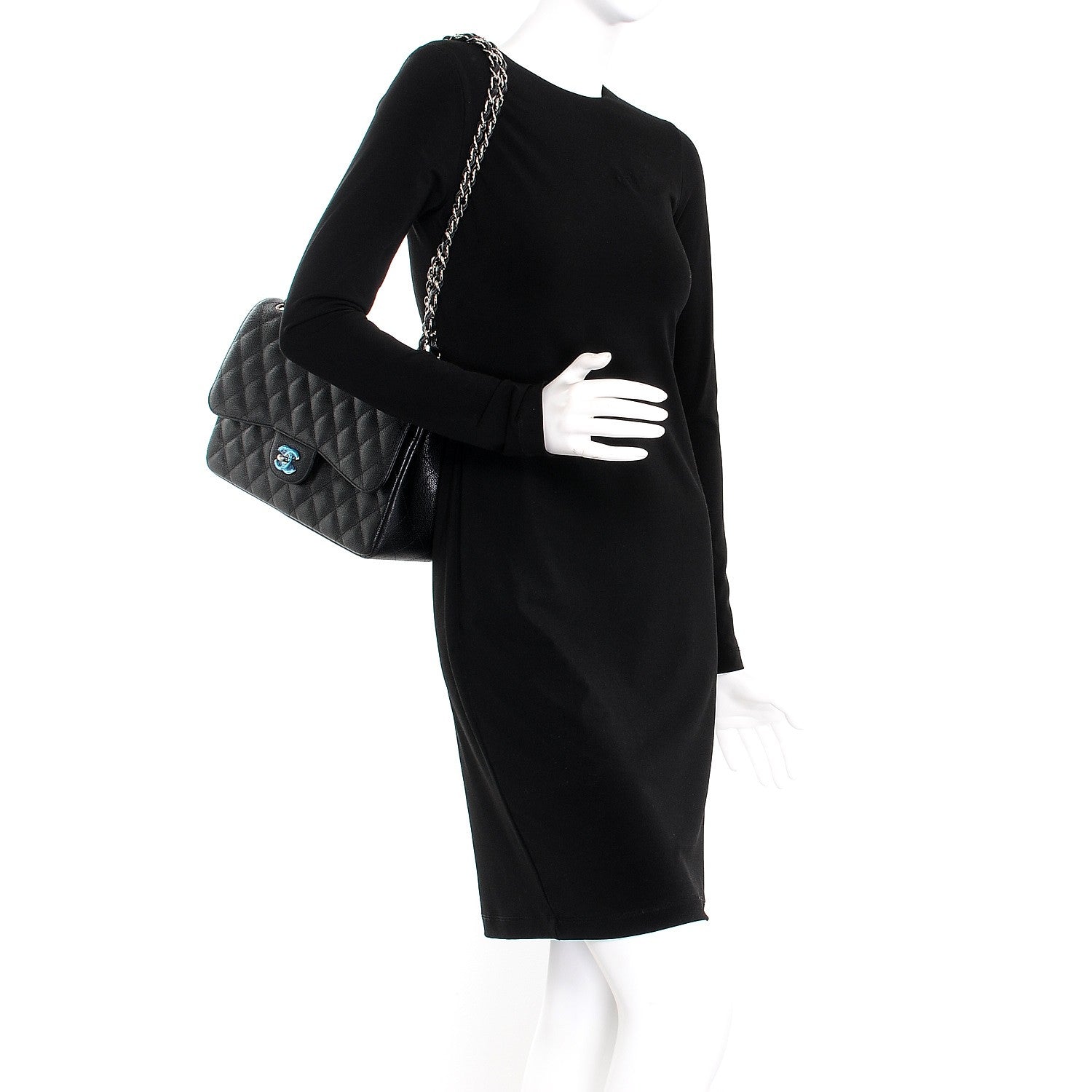 Chanel Caviar Quilted Jumbo Double Flap Black 3 of 9