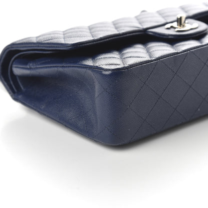 Chanel Caviar Quilted Medium Double Flap Dark Blue 6 of 11