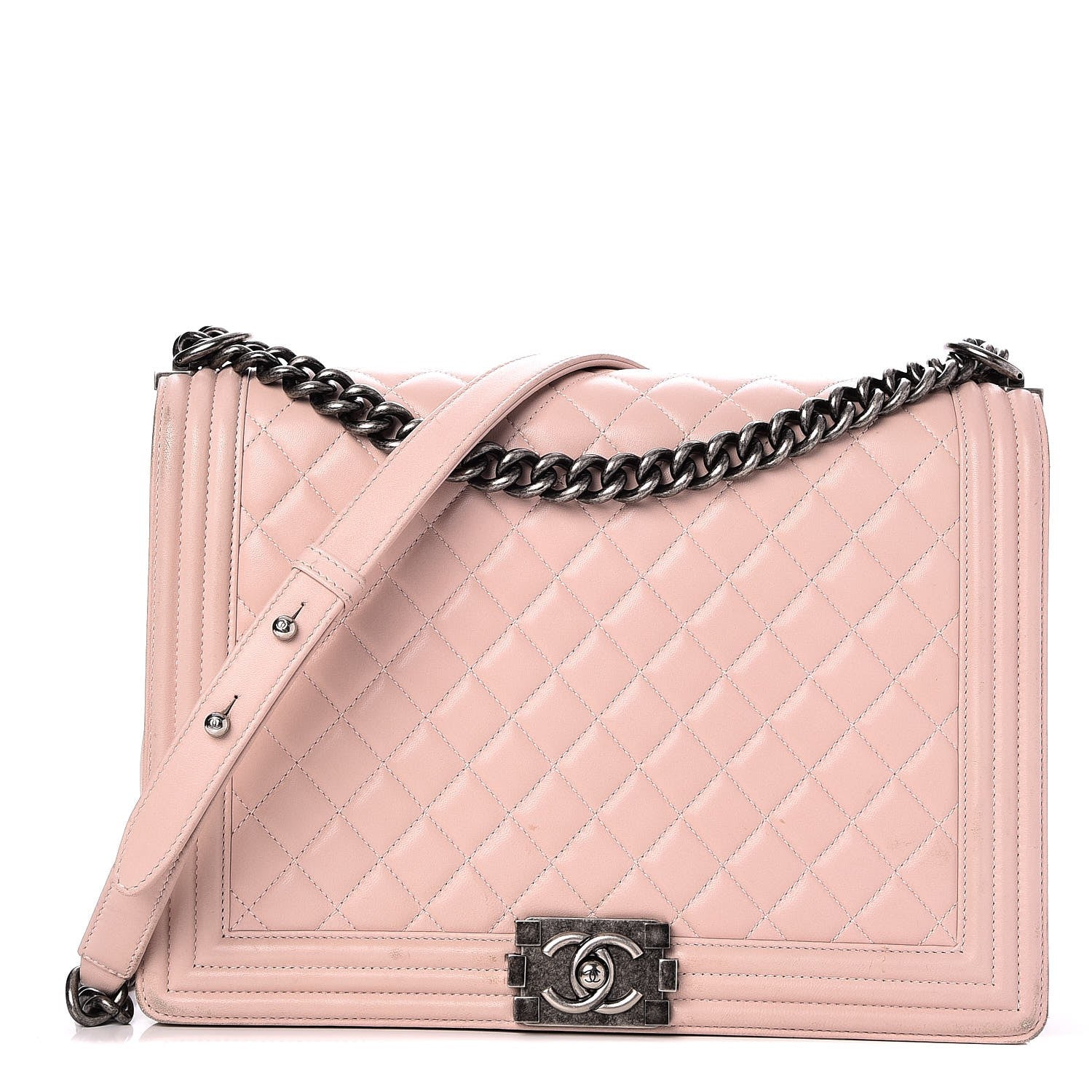 Chanel Lambskin Quilted Large Boy Flap Light Pink 1 of 15