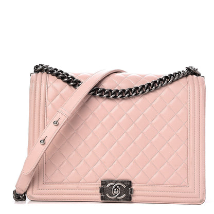 Chanel Lambskin Quilted Large Boy Flap Light Pink 1 of 15